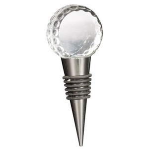 Photo of 4" Crystal Golf Ball Wine Stopper