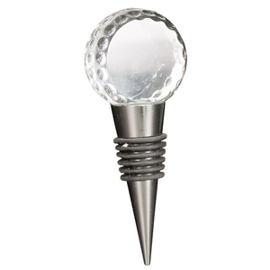 Photo of 4" Crystal Golf Ball Wine Stopper