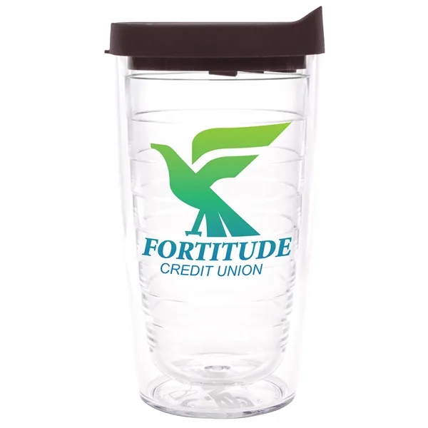 Clear Tumbler/ Black Lid color option for Tervis® Classic Tumbler   16 Oz.