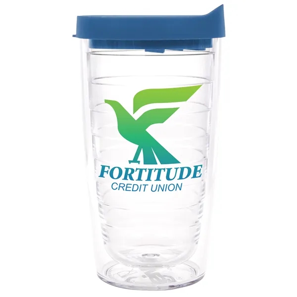 Clear Tumbler/ Blue Lid color option for Tervis® Classic Tumbler   16 Oz.