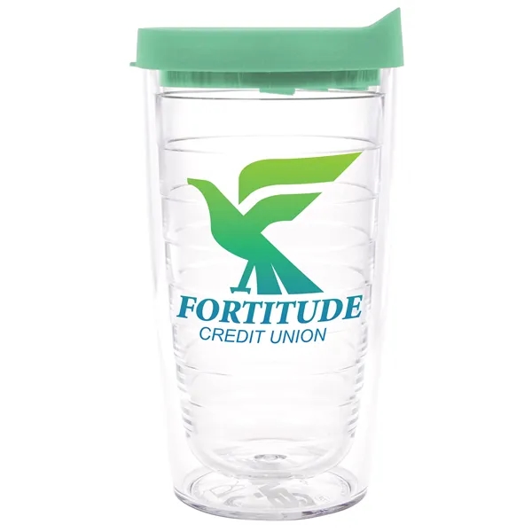 Clear Tumbler/ Mangrove Green Mint Lid color option for Tervis® Classic Tumbler   16 Oz.