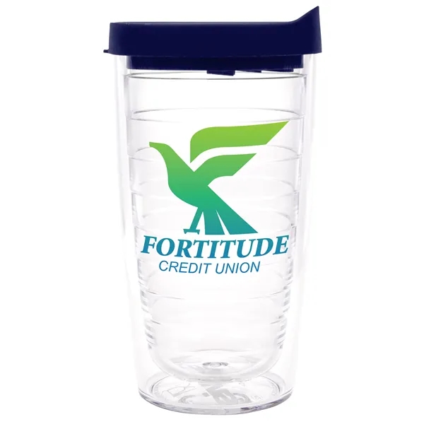 Clear Tumbler/ Navy Blue Lid color option for Tervis® Classic Tumbler   16 Oz.