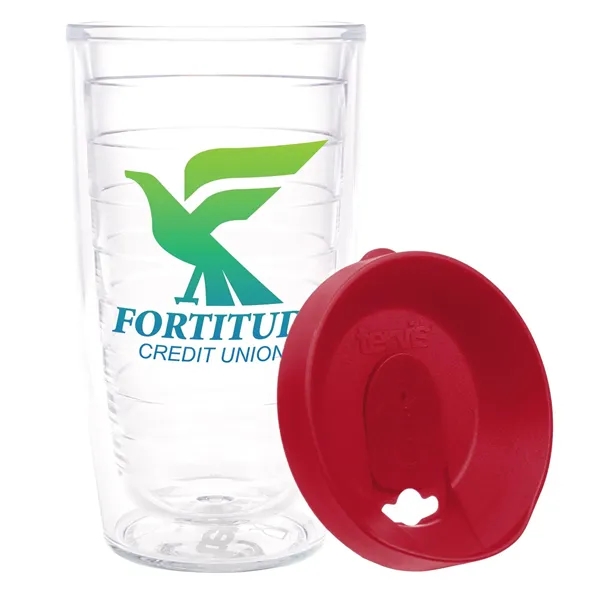 Clear Tumbler/ Red Lid color option for Tervis® Classic Tumbler   16 Oz.