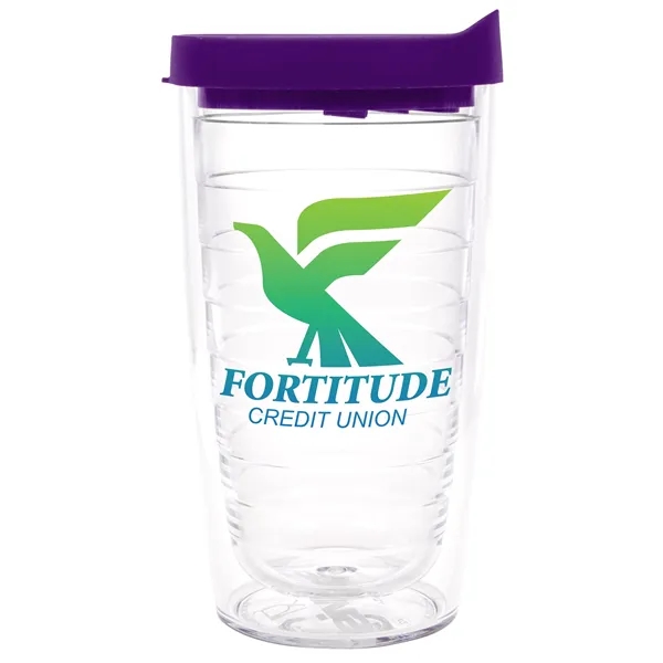 Clear Tumbler/ Royal Purple Lid color option for Tervis® Classic Tumbler   16 Oz.