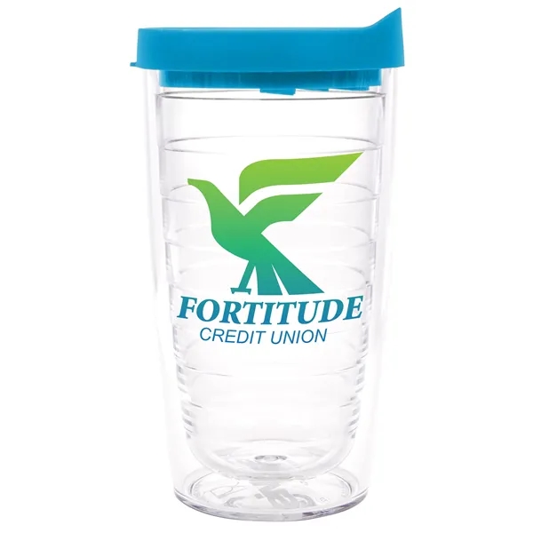 Clear Tumbler/ Turquoise Lid color option for Tervis® Classic Tumbler   16 Oz.