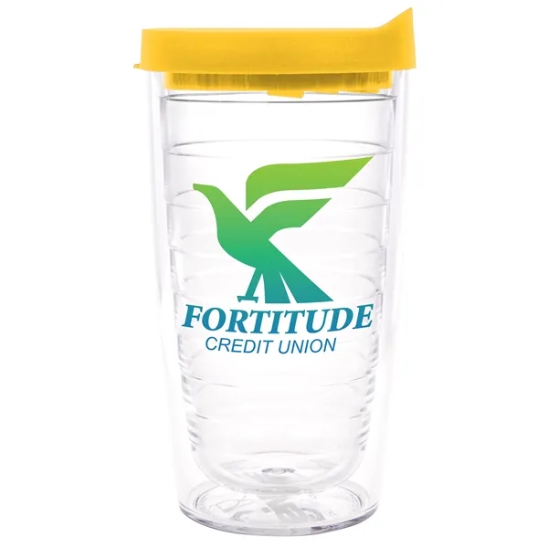 Clear Tumbler/ Yellow Lid color option for Tervis® Classic Tumbler   16 Oz.