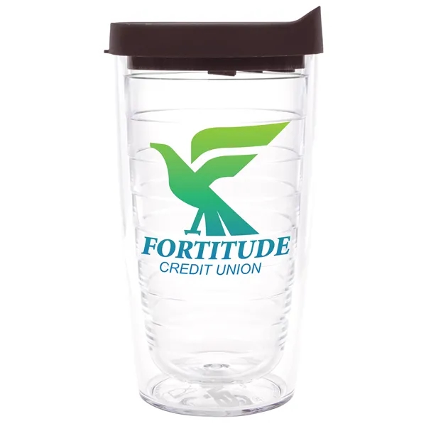 Clear Tumbler/Black Lid color option for Tervis® Classic Tumbler   16 Oz.