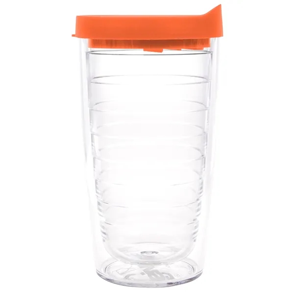 Clear Tumbler/Orange Lid color option for Tervis® Classic Tumbler   16 Oz.