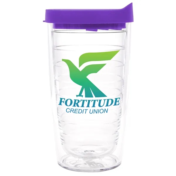 Clear Tumbler/Purple Lid color option for Tervis® Classic Tumbler   16 Oz.