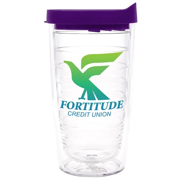 Clear Tumbler/Royal Purple Lid color option for Tervis® Classic Tumbler   16 Oz.