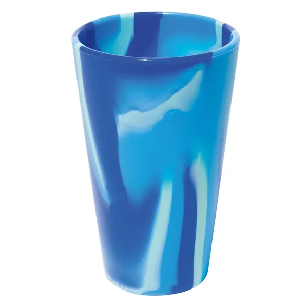 Artic Sky (Blue/Light Blue Swirl) color option for Silipint™ Straight Up Pint Glass   16 Oz.