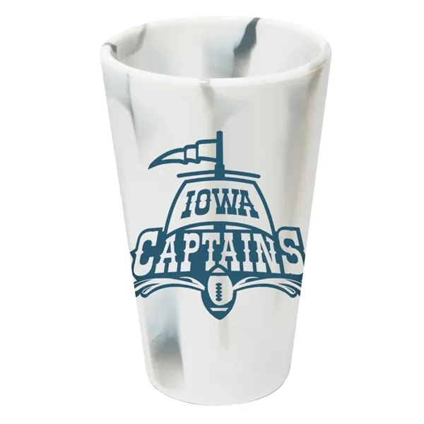 Mountain Marble color option for Silipint™ Straight Up Pint Glass   16 Oz.