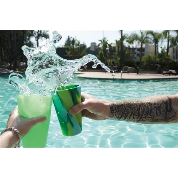 Sea Swirl color option for Silipint™ Straight Up Pint Glass   16 Oz.