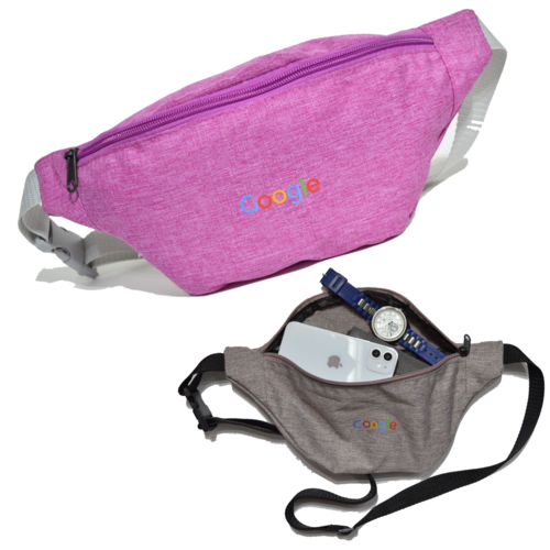 Photo of Waterproof 13"W X 6"H Heathered Fanny Packs W/ 1 Zipper & Custom Logo