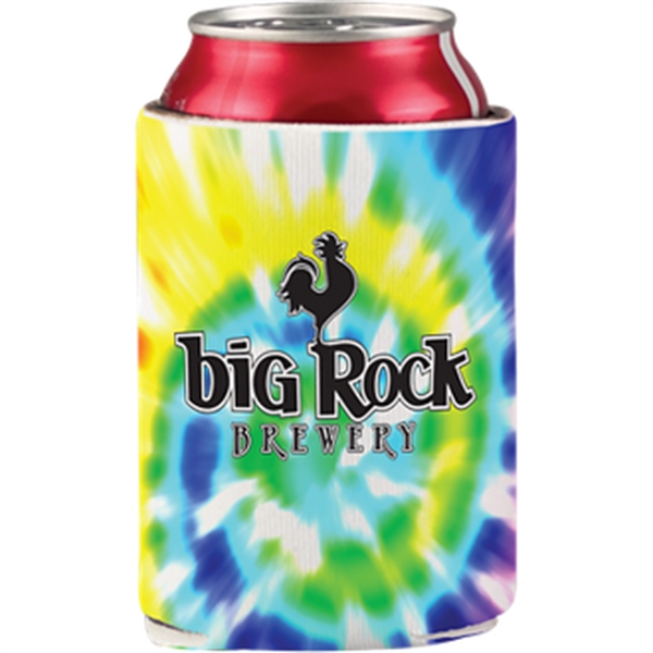 Tie Dye color option for Full Color Foam Can Cooler