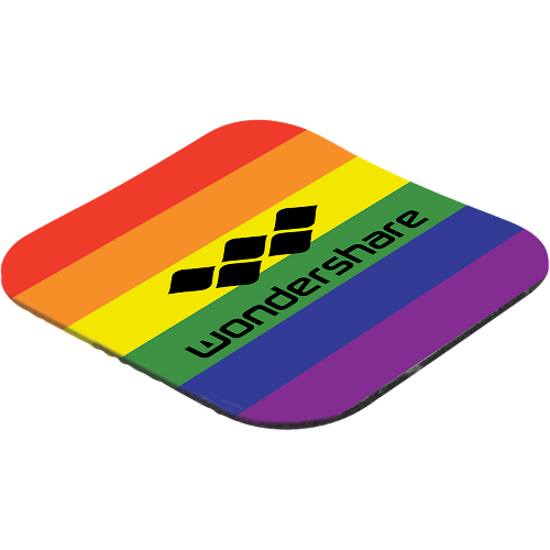 Rainbow color option for Full Color Rubber Coaster 4 1/4" Sq 1/8"