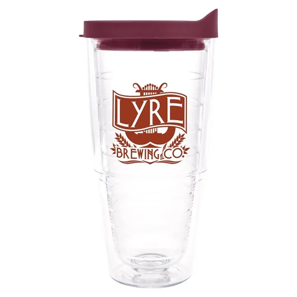 Clear Tumbler/ Maroon Lid color option for Tervis® Classic Tumbler   24 Oz.