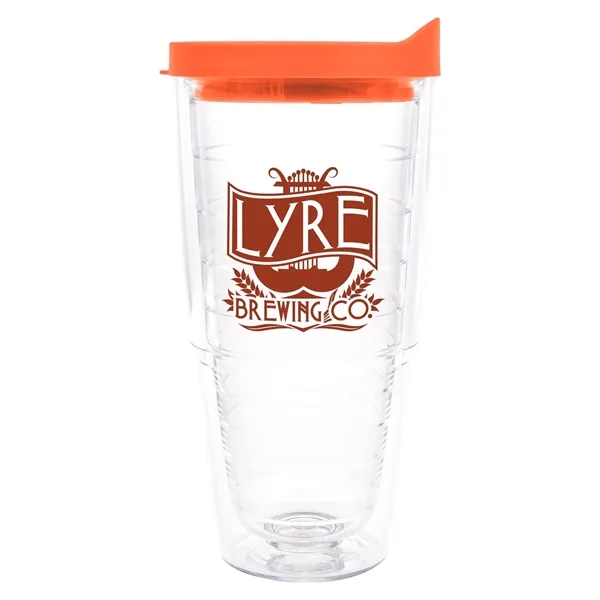 Clear Tumbler/ Orange Lid color option for Tervis® Classic Tumbler   24 Oz.