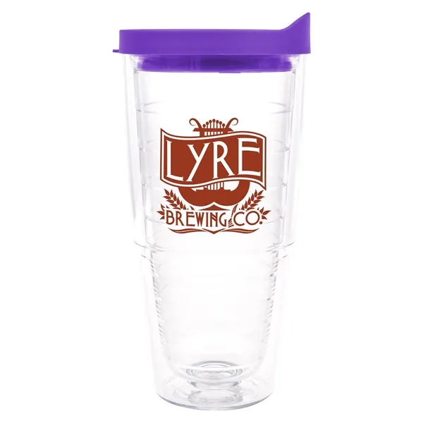 Clear Tumbler/ Purple Lid color option for Tervis® Classic Tumbler   24 Oz.
