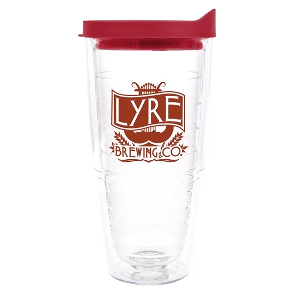 Clear Tumbler/ Red Lid color option for Tervis® Classic Tumbler   24 Oz.
