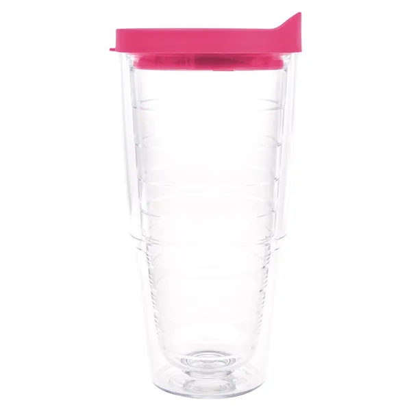 Clear Tumbler/Fuschia Lid color option for Tervis® Classic Tumbler   24 Oz.