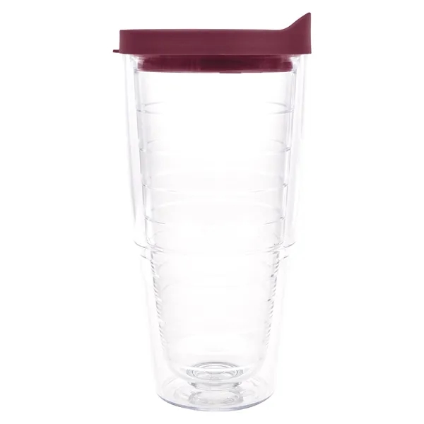 Clear Tumbler/Maroon Lid color option for Tervis® Classic Tumbler   24 Oz.