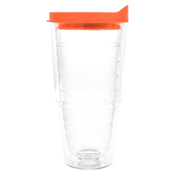 Clear Tumbler/Orange Lid color option for Tervis® Classic Tumbler   24 Oz.