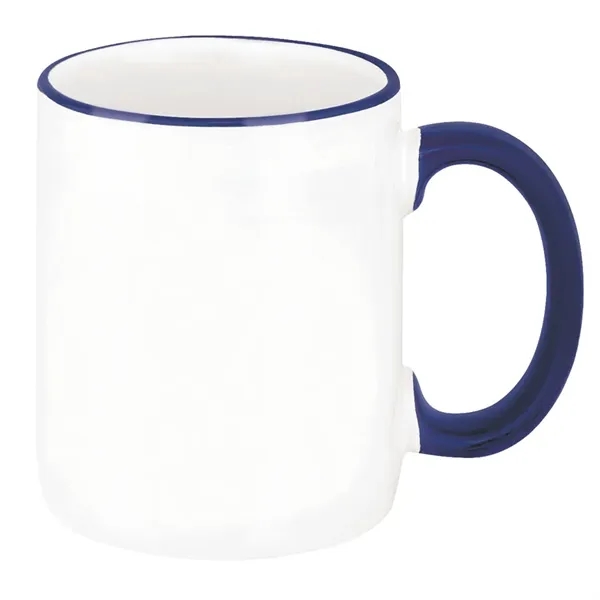 White/Dark Blue color option for Two Tone Mug   11 Oz.