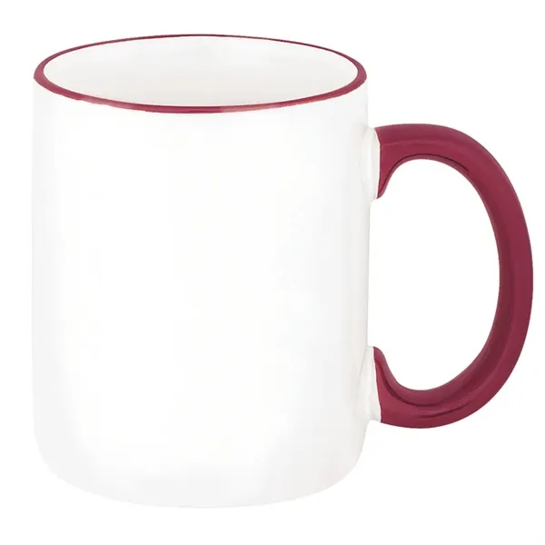 White/Maroon color option for Two Tone Mug   11 Oz.