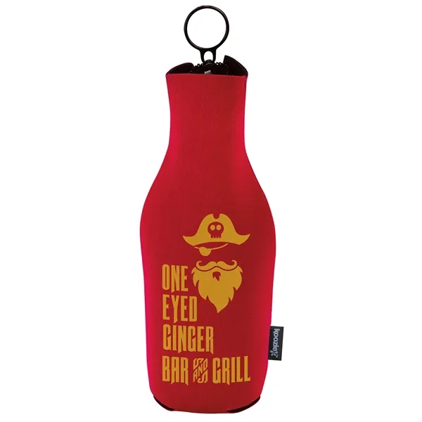 Red color option for Koozie® Neoprene Zip Up Bottle Kooler