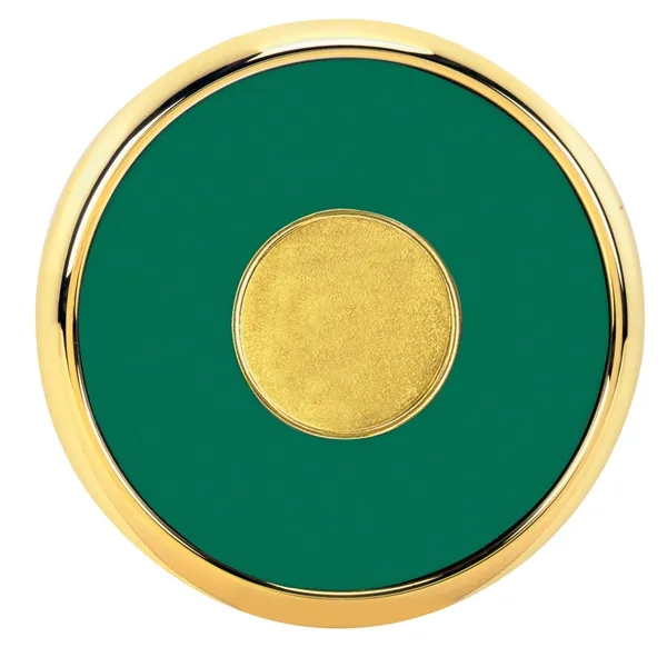 Green Qc color option for Round Brass Coaster