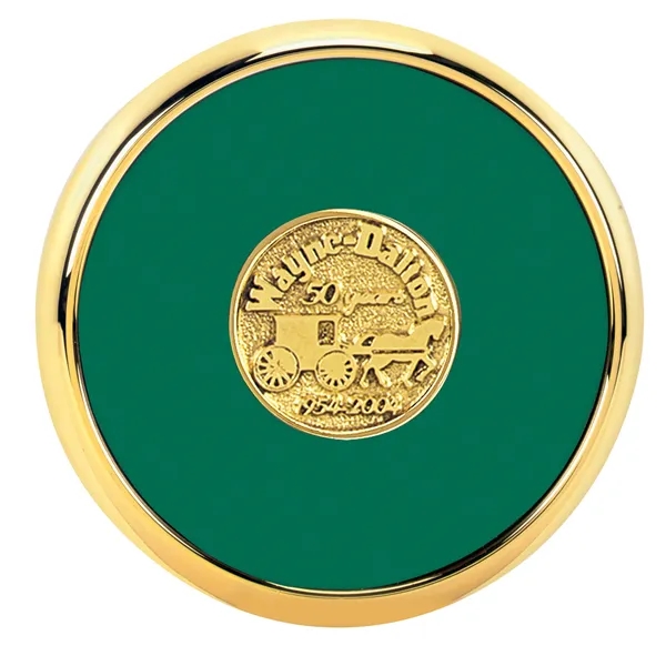 Green Rqc color option for Round Brass Coaster