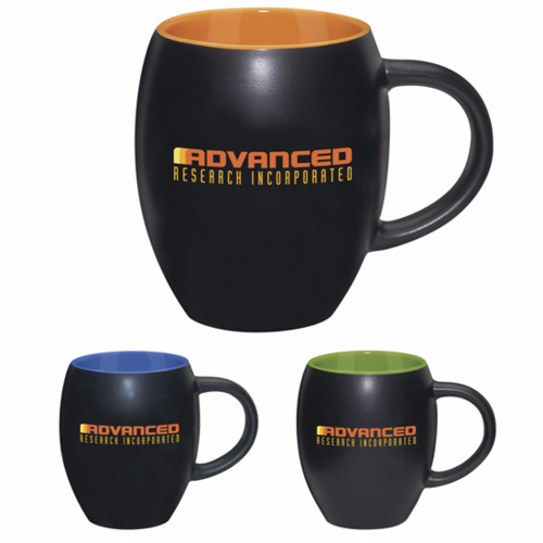 Photo of Matte Barrel With Color Mug   17 Oz.
