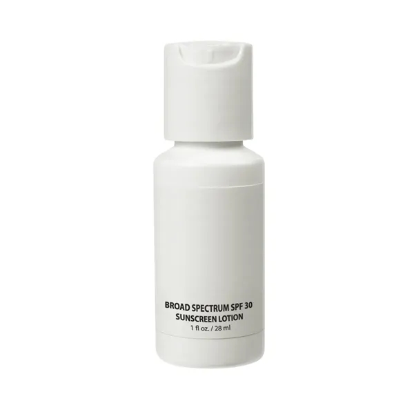 White color option for 1 Oz. Spf 30 Sunscreen Bottle