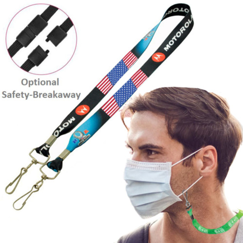 Photo of Usa Decorated 3/4" Mask Lanyard Full Color Face Mask Keeper