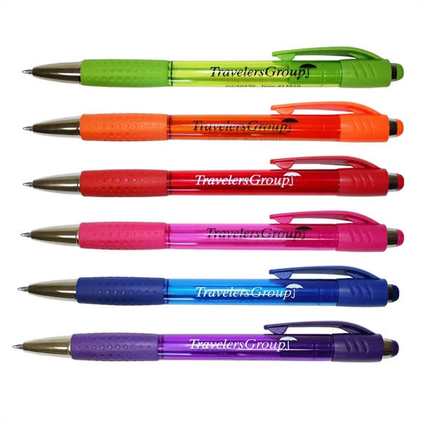Transparent Pink color option for Mardi Gras Grip Pen