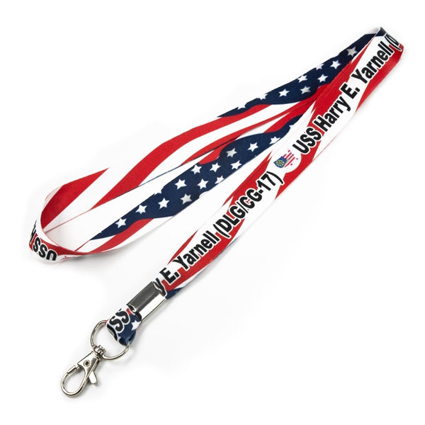 White color option for Combo Usa Made Dye Sublimated Lanyard With Badge Holder