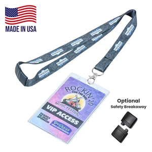 Photo of Combo Usa Made Dye Sublimated Lanyard With Badge Holder