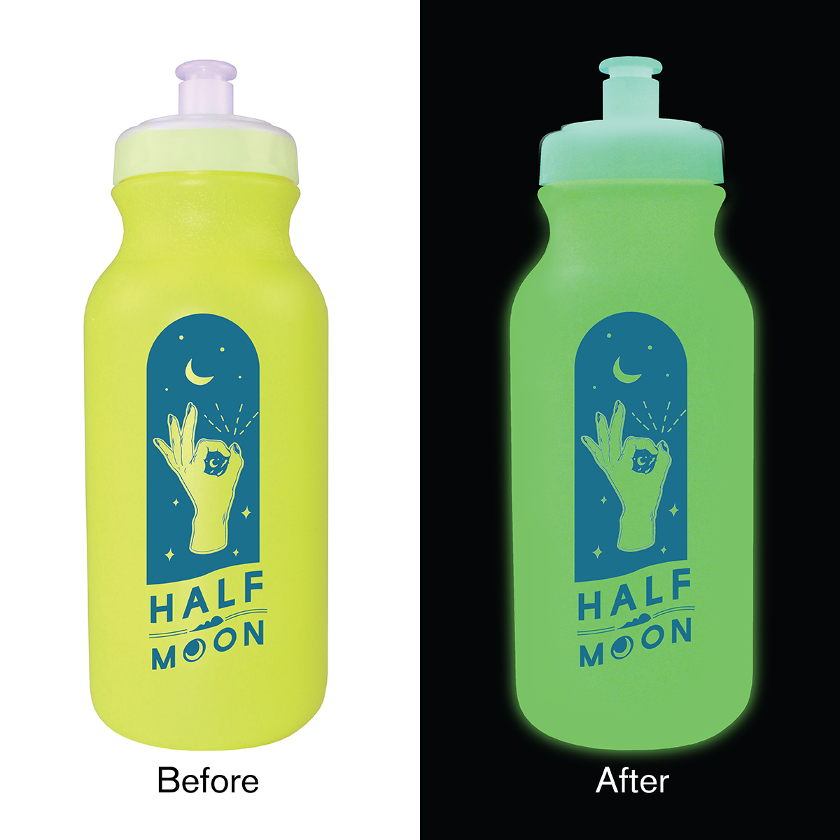 Neon Yellow color option for 20 Oz. Nite Glow Value Cycle Bottle With Push 'N Pull Cap