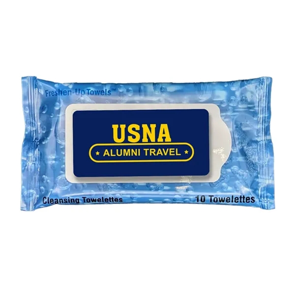 Standard Water Drops Main Package Design color option for Quick Ship 5 Count Antibacterial Wipes W/Full Color Label