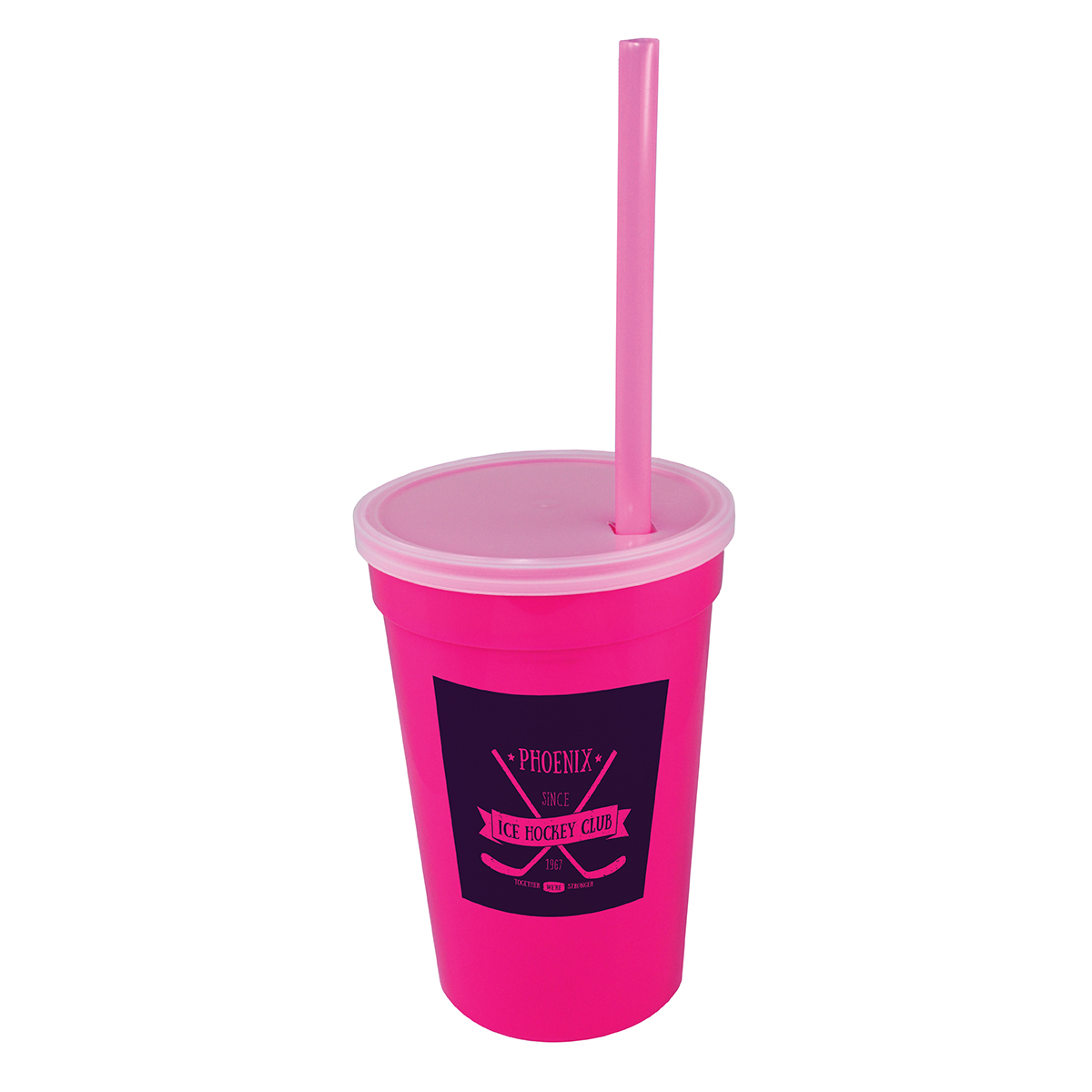 Neon Pink color option for 17 Oz. Smooth Cup/Straw/Lid Set