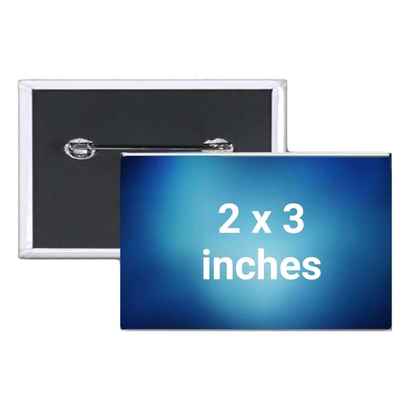 White color option for 2" X 3" Rectangle Full Color Button