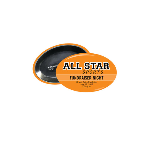 Photo of Oval Custom Buttons   2.75" X 1.75" Inch