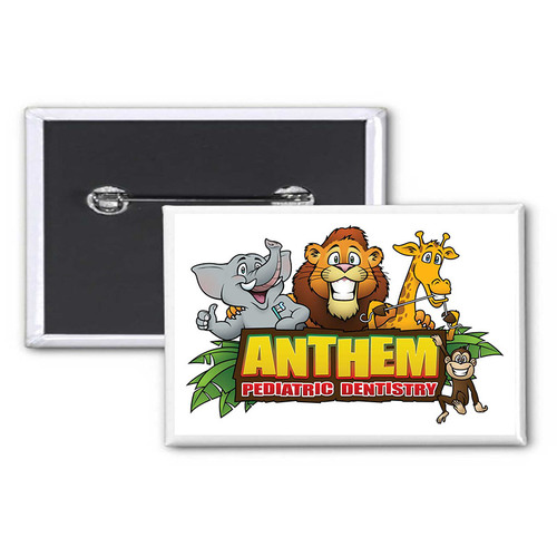 Photo of 1.5" X 4.5" Rectangle Custom Button