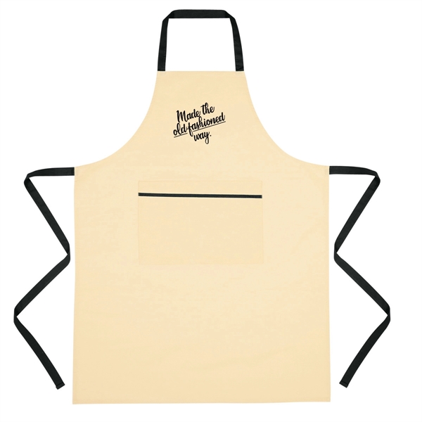 Natural/Black color option for Cotton Cooking Apron
