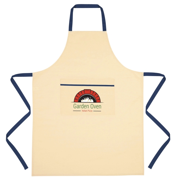 Natural/Navy color option for Cotton Cooking Apron