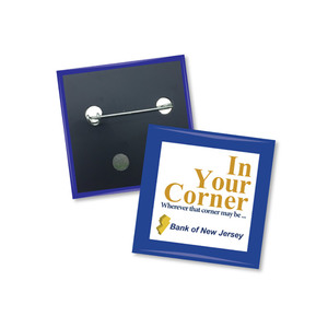 Photo of 2.5" X 2.5" Inch Square Custom Buttons