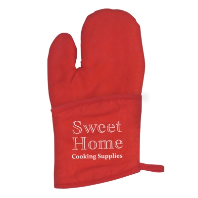 Red color option for Quilted Cotton Canvas Oven Mitt