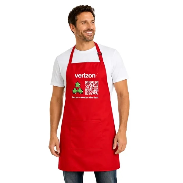 Red color option for Sublimation Polyester Aprons W/ Custom Imprint & Pockets