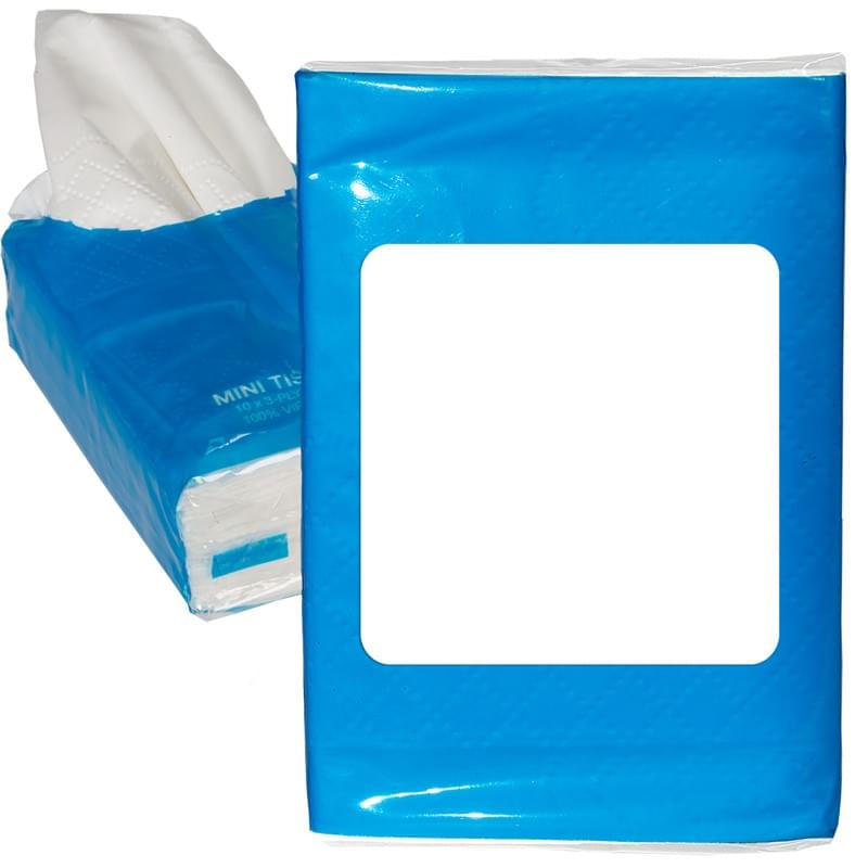 Process Blue color option for Pocketable Tissue Pack